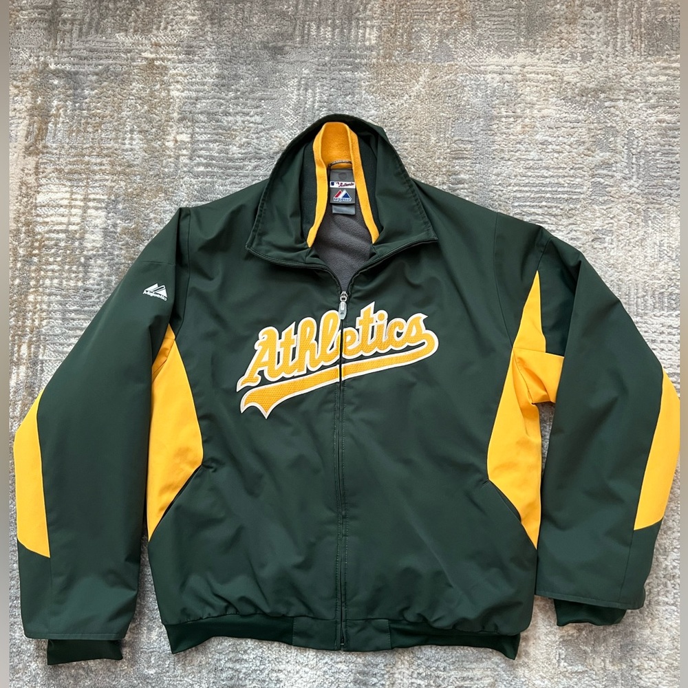 Women’s Vintage Oakland Athletics A's Dugout Jacket Size L Authentic Majestic